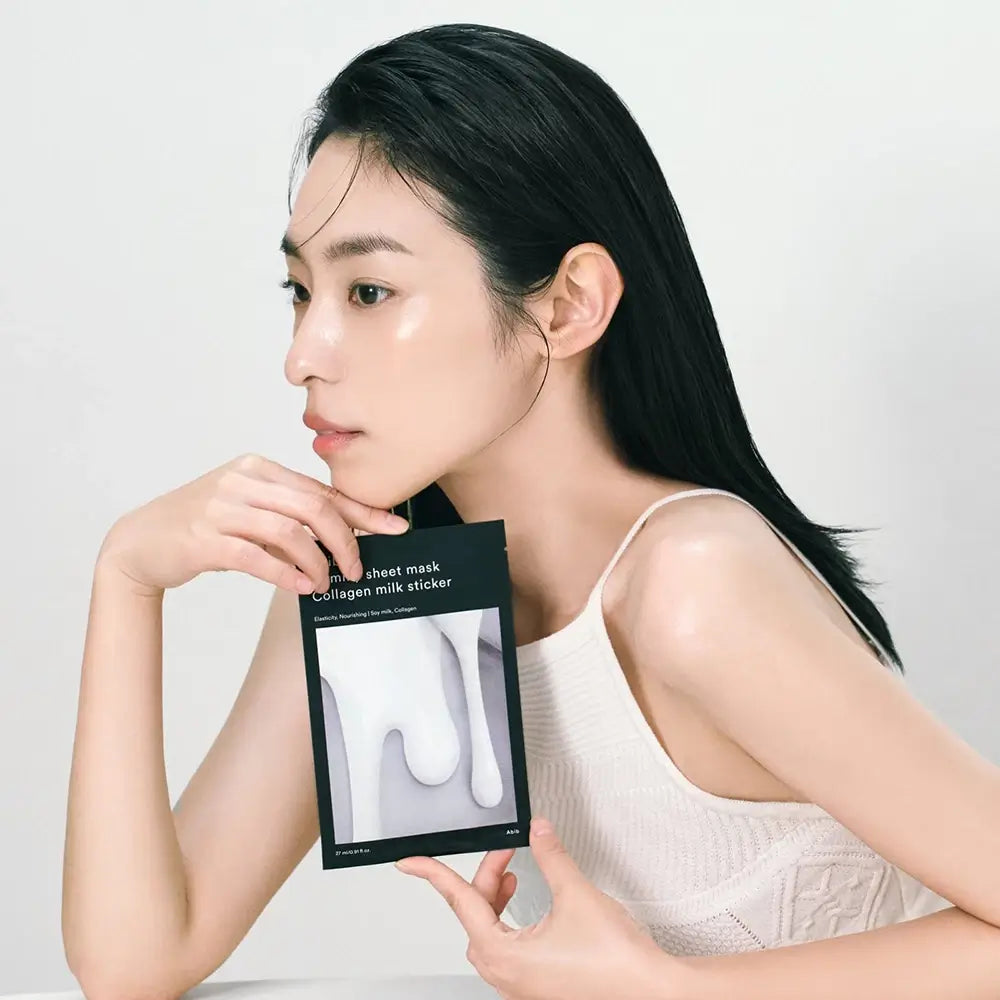 ABIB Gummy Sheet Mask Kollagen Milch Sticker Gesichtsmaske - Feuchtigkeitsspendend und beruhigend, 27 ml