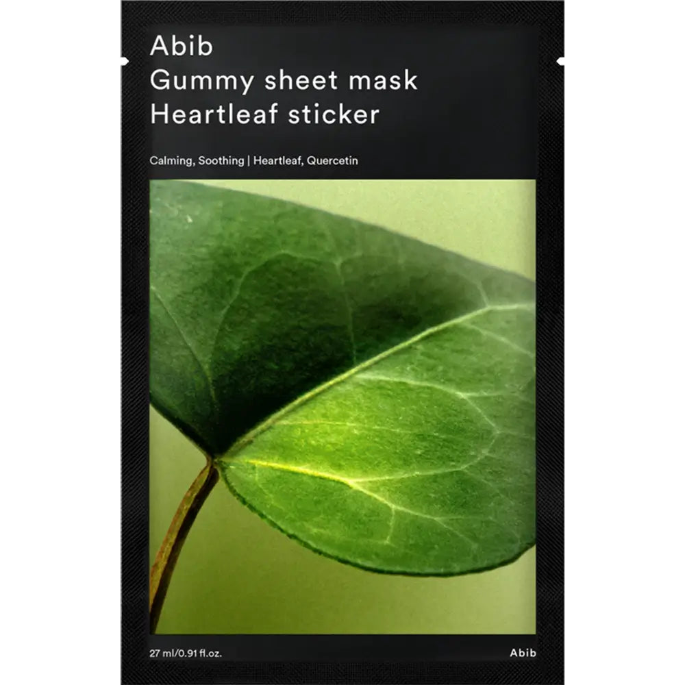 ABIB Gummy Sheet Mask Heartleaf - Intensive Feuchtigkeit und Beruhigung, 27 ml