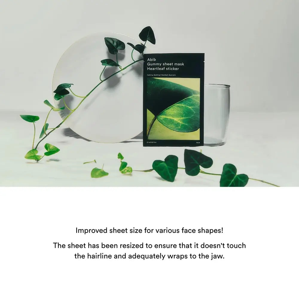 ABIB Gummy Sheet Mask Heartleaf - Intensive Feuchtigkeit und Beruhigung, 27 ml