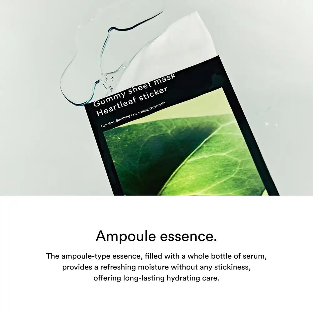 ABIB Gummy Sheet Mask Heartleaf - Intensive Feuchtigkeit und Beruhigung, 27 ml