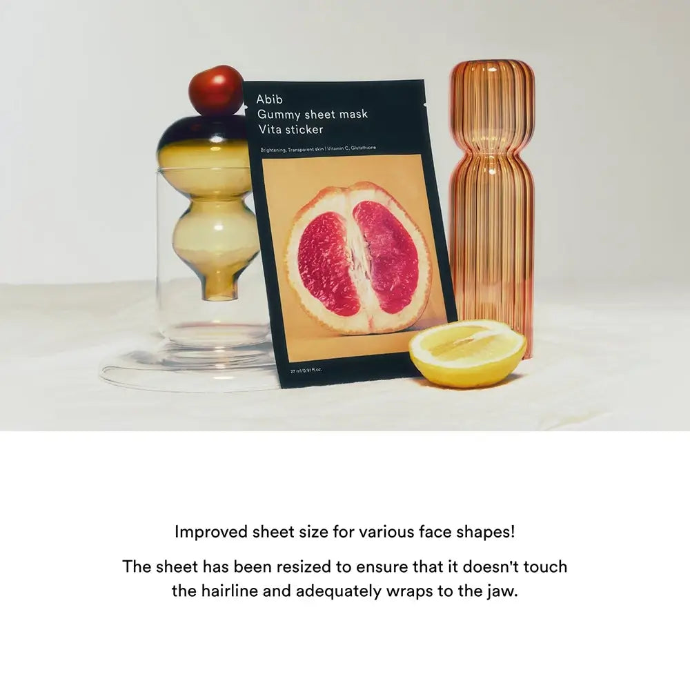 Abib Gummy Sheet Mask Vita Sticker - Helligkeit und intensive Feuchtigkeit, 27 ml