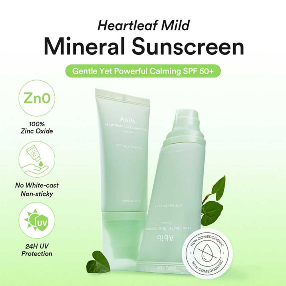 ABIB Heartleaf Mild Sunscreen Relief Tube SPF50+ PA++++