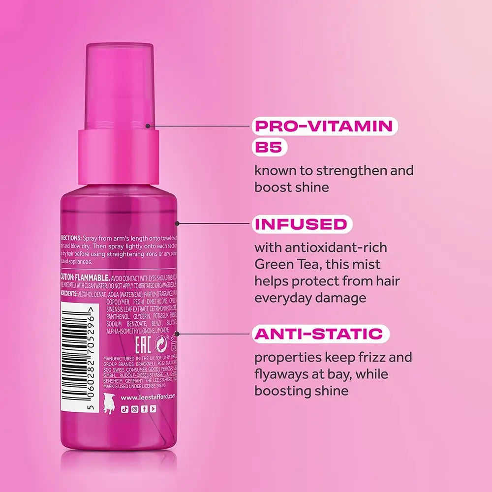 Lee Stafford Hitzeschutzspray de Par Mist Protectie Termica - Glanz und UV-Schutz mit grünem Tee, 50 ml