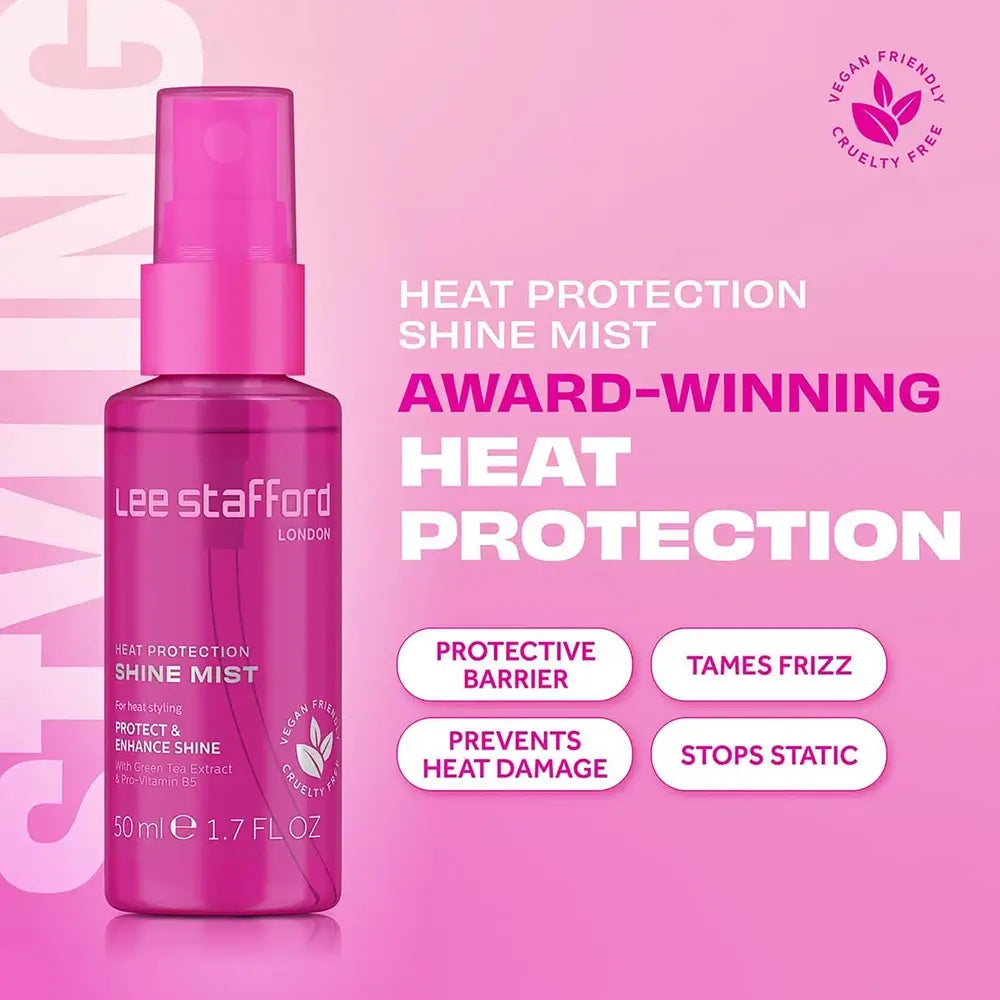 Lee Stafford Hitzeschutzspray de Par Mist Protectie Termica - Glanz und UV-Schutz mit grünem Tee, 50 ml
