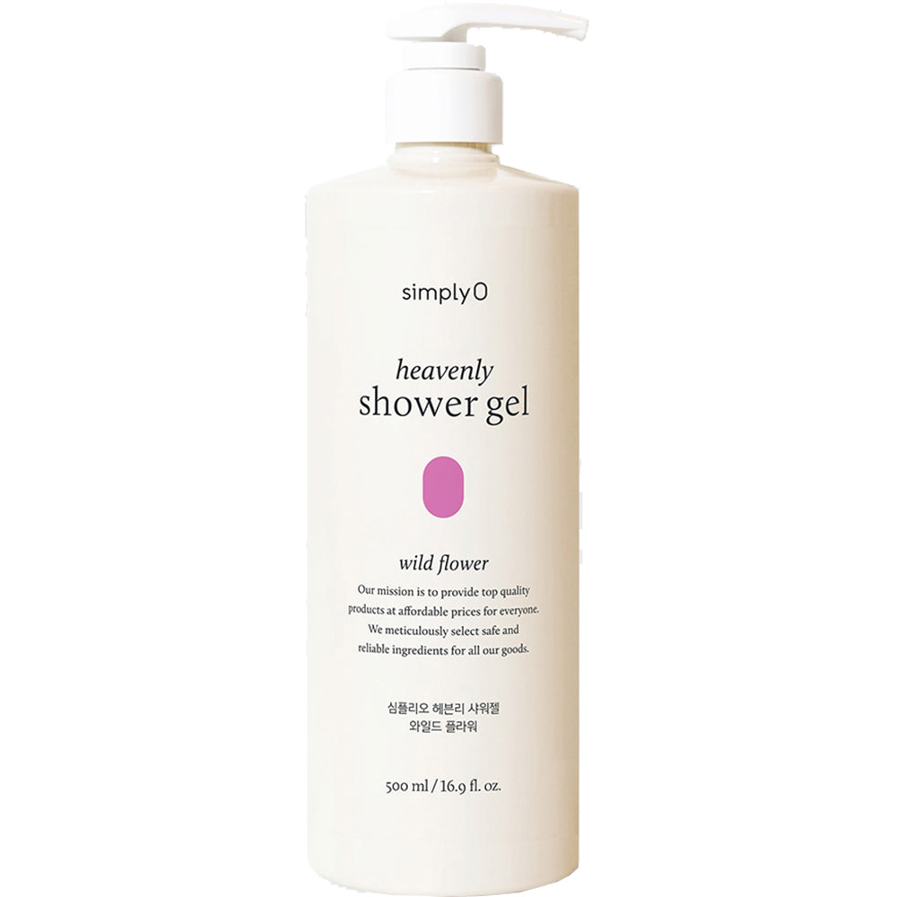 SIMPLYO Heavenly - Duschgel mit natürlichen Tensiden aus Kokosnuss und ausgewogenem pH-Regulator, schützt die natürliche Feuchtigkeitsbarriere der Haut und erhält den optimalen pH-Wert - 500 ml