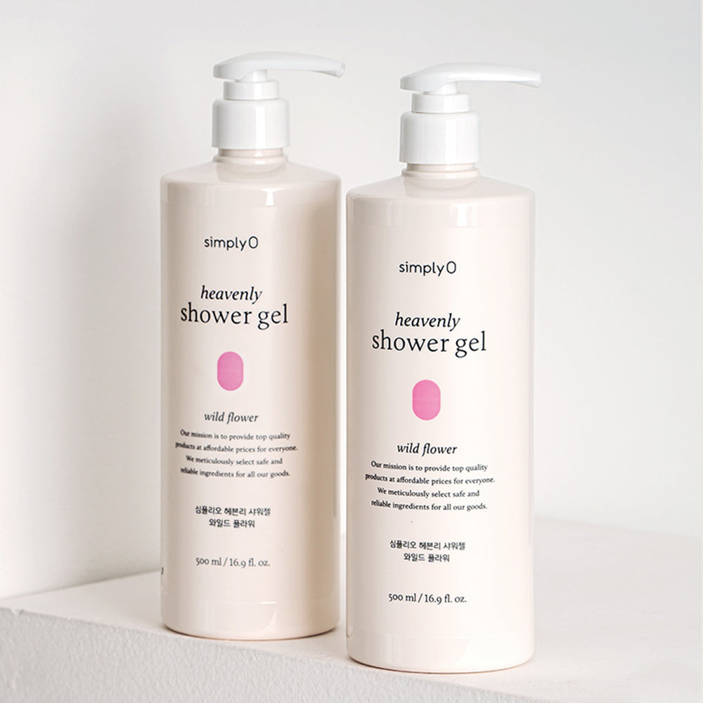 SIMPLYO Heavenly - Duschgel mit natürlichen Tensiden aus Kokosnuss und ausgewogenem pH-Regulator, schützt die natürliche Feuchtigkeitsbarriere der Haut und erhält den optimalen pH-Wert - 500 ml