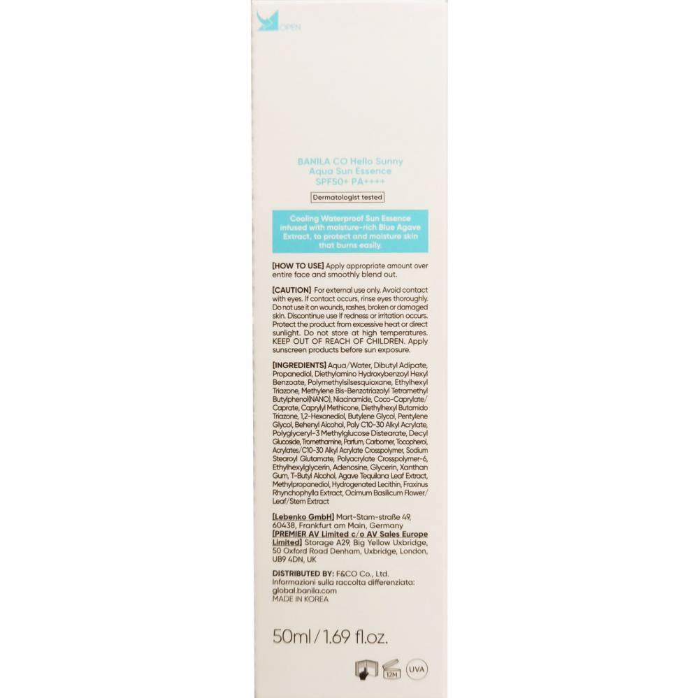 BANILA CO Hello Sunny Aqua Sonnenessenz SPF50+ PA++++, 50 ml