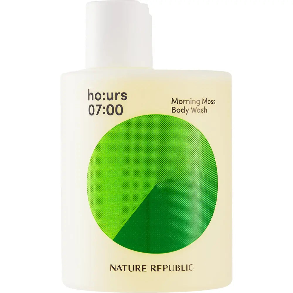 NATURE REPUBLIC ho:urs Gel de Dus Morning Moss - Feuchtigkeit und Erfrischung mit Vitaminen und Sheabutter, 300 ml