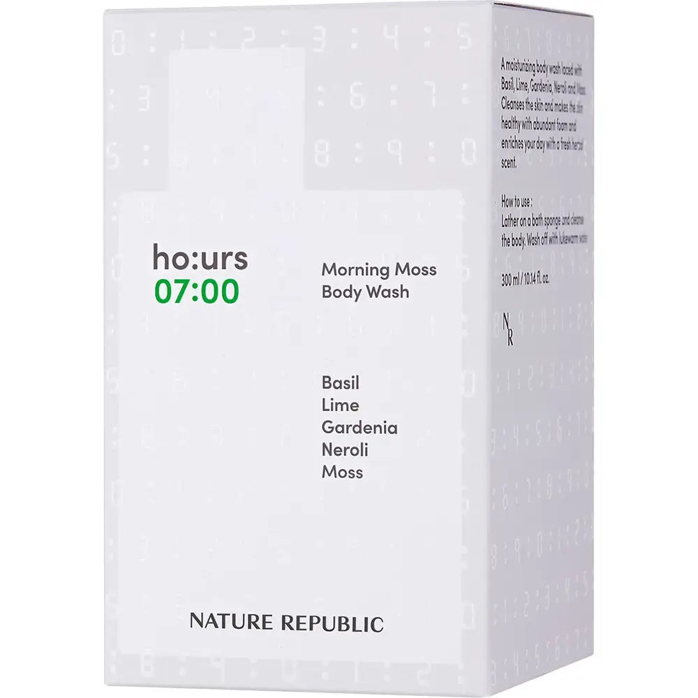 NATURE REPUBLIC ho:urs Gel de Dus Morning Moss - Feuchtigkeit und Erfrischung mit Vitaminen und Sheabutter, 300 ml