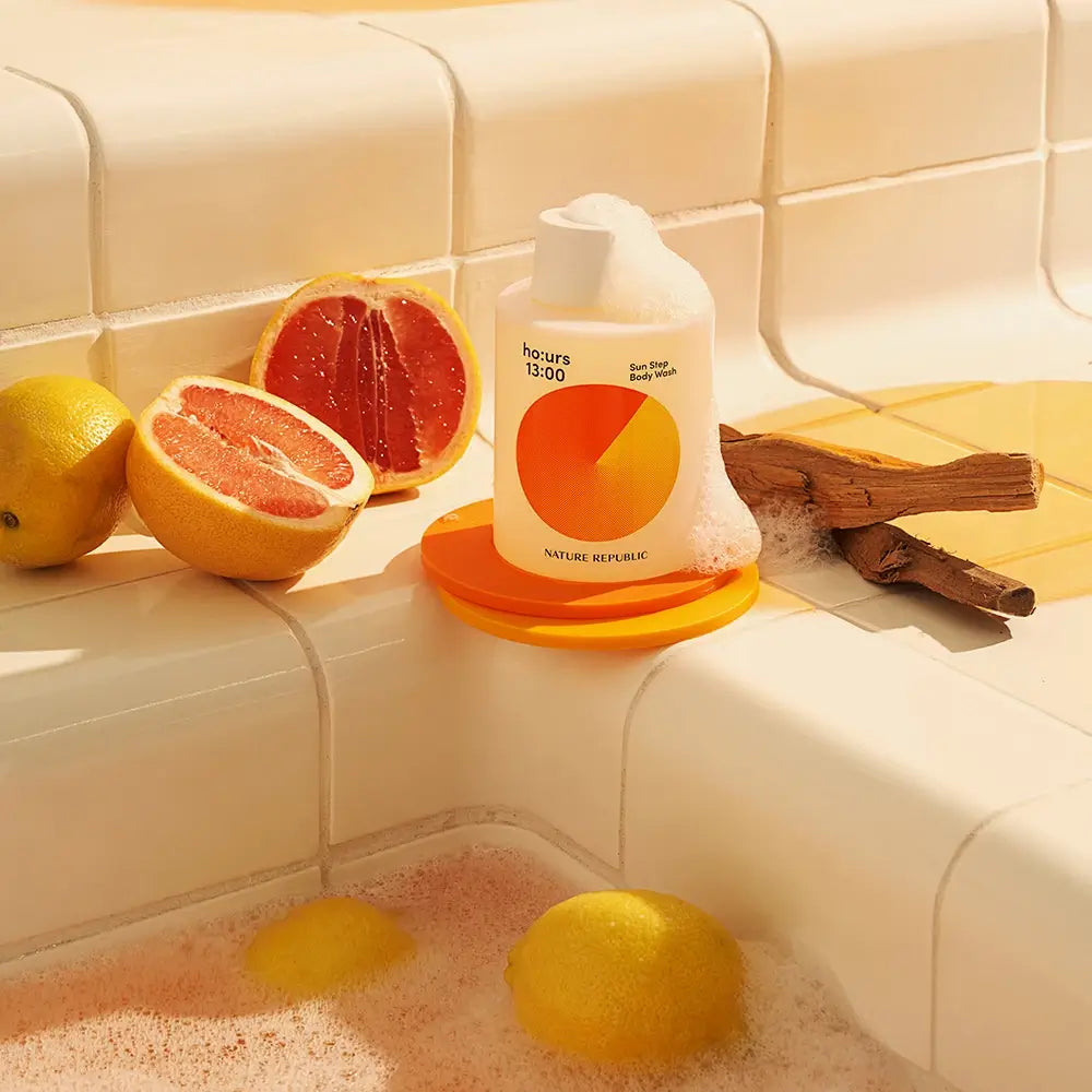 NATURE REPUBLIC ho:urs Gel de Dus Sun Step - Tiefe Feuchtigkeit und Erfrischung mit Vitaminen und Sheabutter, 300 ml