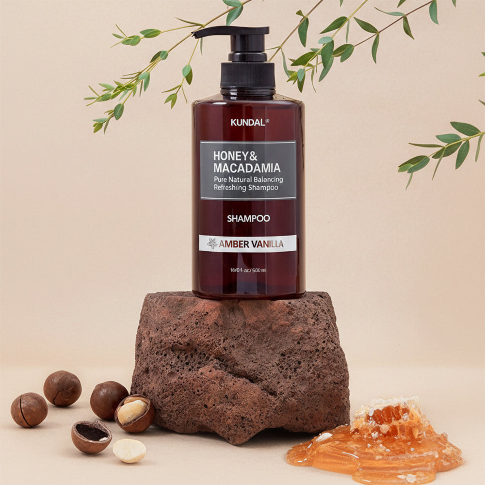 KUNDAL Honey & Macadamia Nature Shampoo - Shampoo formuliert mit Honig und Macadamiaöl zur sanften Reinigung der Kopfhaut und intensiven Feuchtigkeitspflege des Haares - 500 ml