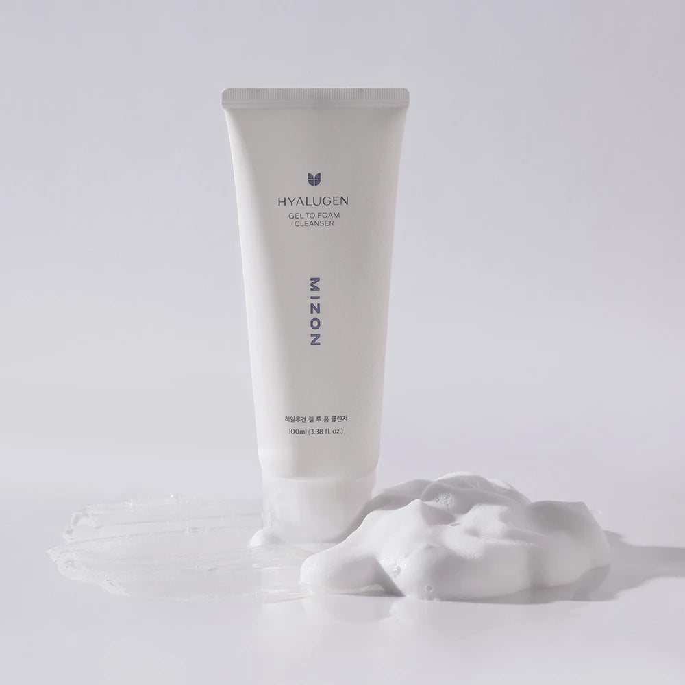MIZON Hyalugen Gel to Foam Cleanser - Reinigungsschaum mit Hyaluronsäure und Glycerin, reinigt Unreinheiten und Talg, spendet Feuchtigkeit - 100 ml