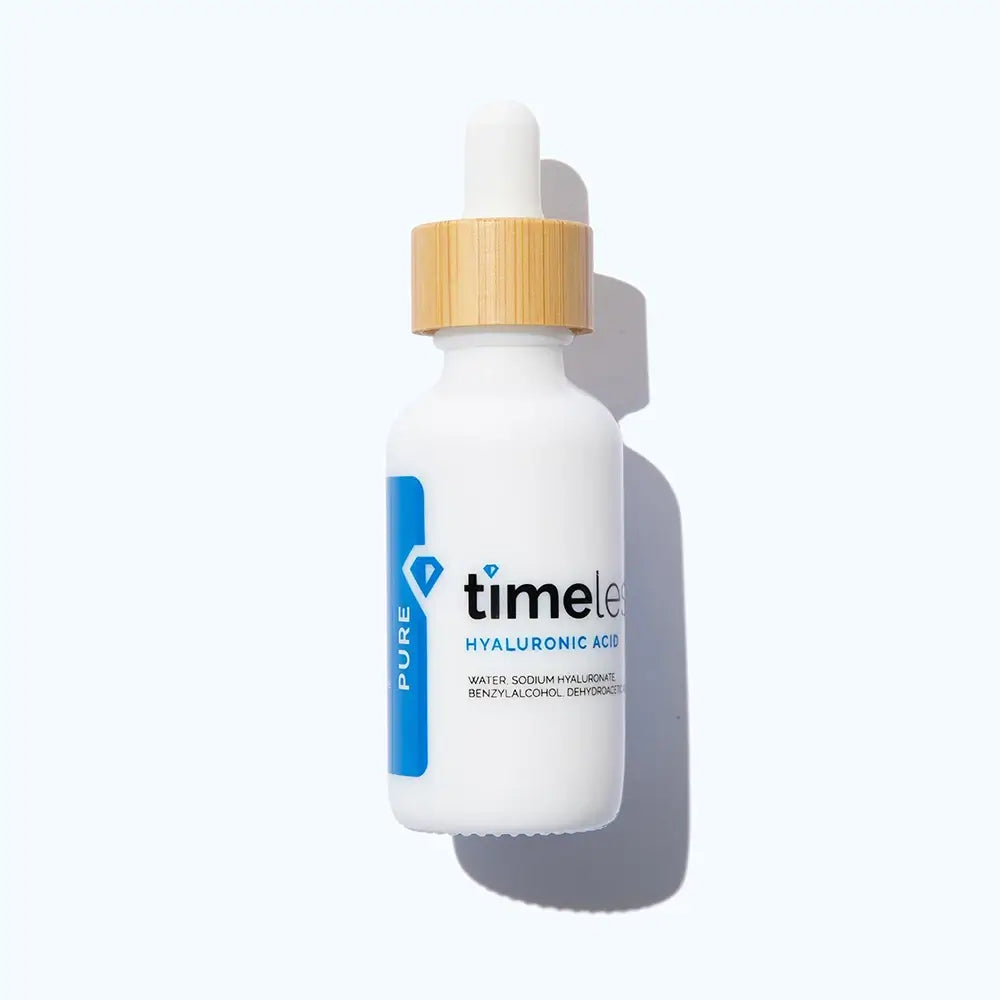 TIMELESS SKIN CARE Hyaluronsäure 100% rein - Gesichtsserum mit reiner Hyaluronsäure, das zur Rehydrierung der Haut und zur Erhöhung des Feuchtigkeitsgehalts beiträgt - 30 ml