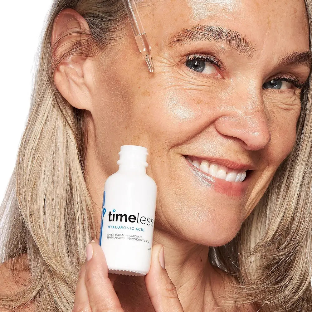 TIMELESS SKIN CARE Hyaluronsäure 100% rein - Gesichtsserum mit reiner Hyaluronsäure, das zur Rehydrierung der Haut und zur Erhöhung des Feuchtigkeitsgehalts beiträgt - 30 ml