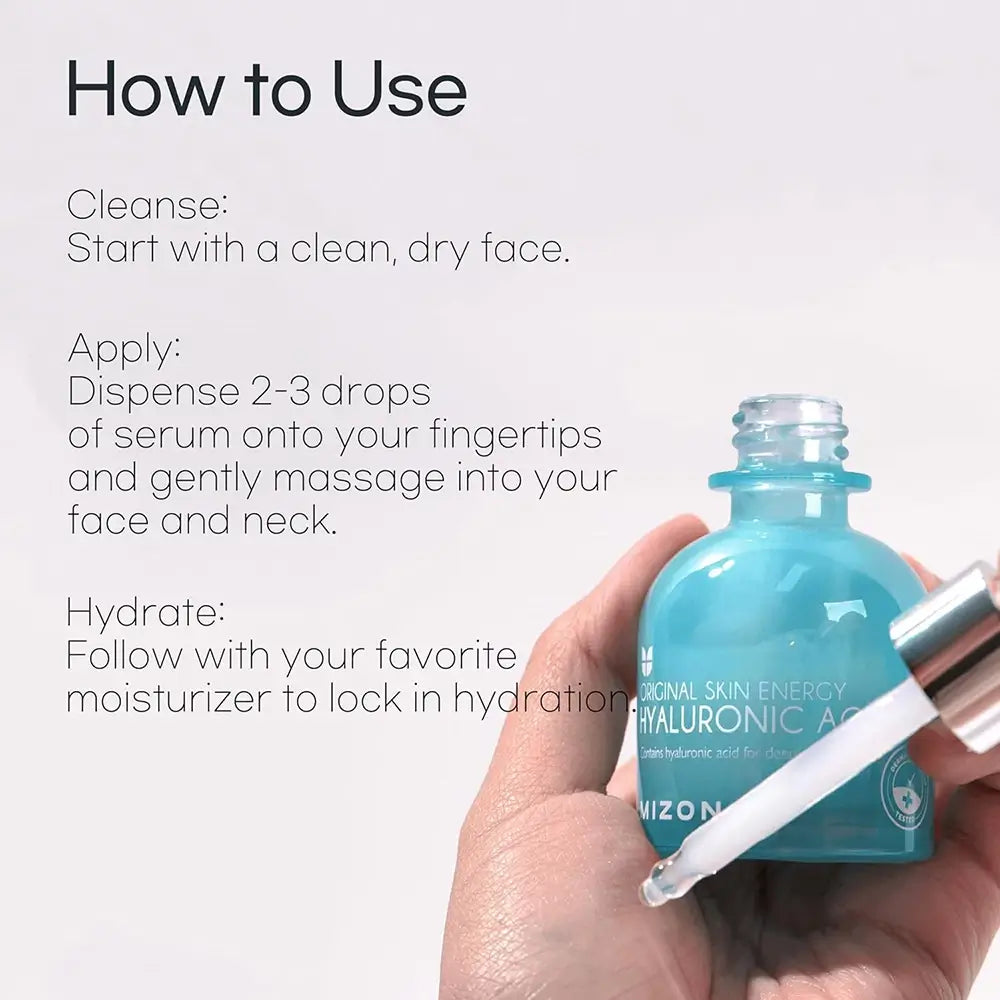 MIZON Hyaluronsäure 100 - Gesichtsserum mit Hyaluronsäure und Birkenwasser für Feuchtigkeitsbalance - 30 ml
