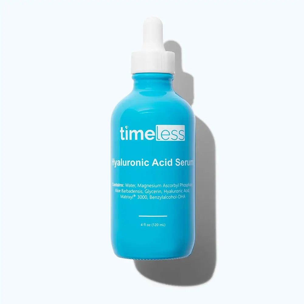 TIMELESS SKIN CARE Hyaluronsäure + Vitamin C Serum - Gesichtsserum mit Hyaluronsäure und Vitamin C, das zur Hautfeuchtigkeit und zum Erhalt eines strahlenden Teints beiträgt - 120 ml