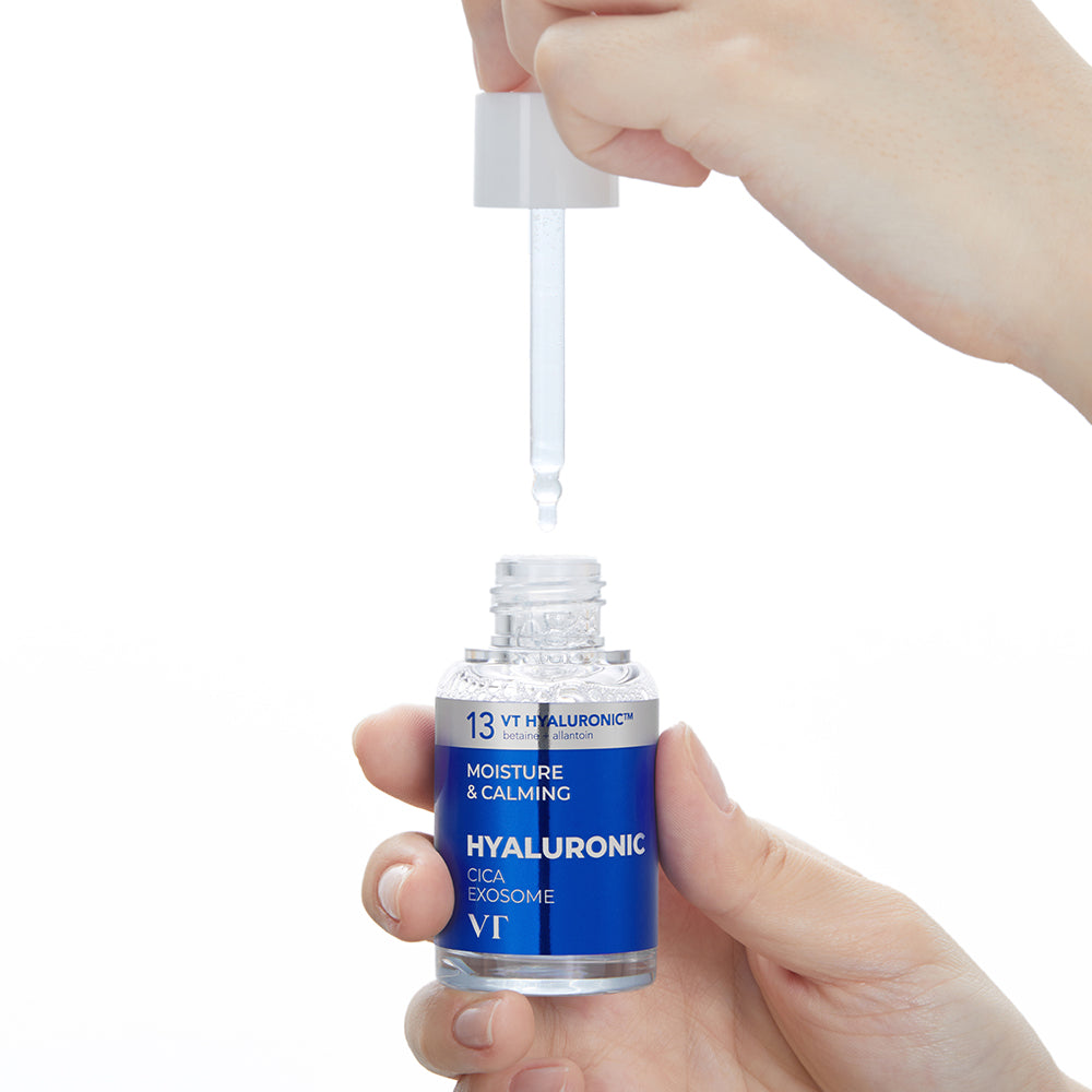 VT COSMETICS Hyaluronic Cica Exosome H3 - Gesichtsserum formuliert mit Hyaluronsäure und Cica Exosome für intensive Feuchtigkeitspflege und Komfort empfindlicher Haut - 30 ml