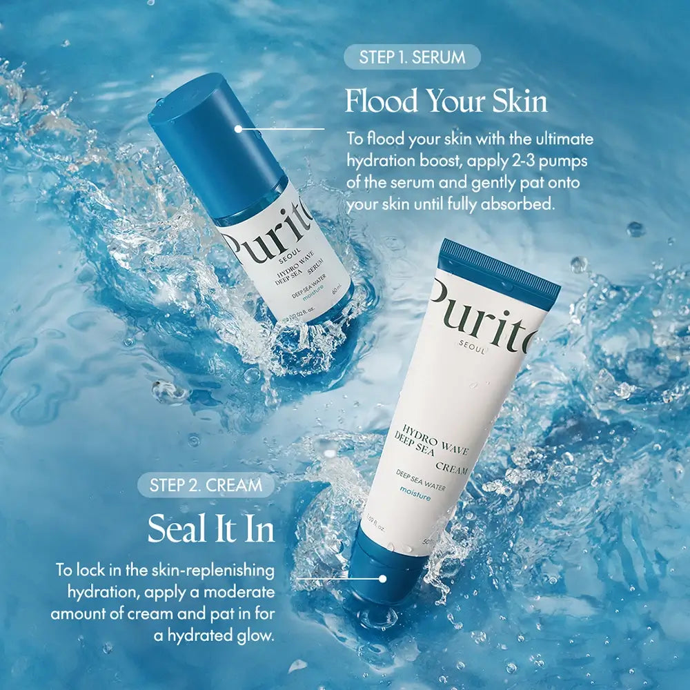 PURITO Hydro Wave Deep Sea Cream - Feuchtigkeitscreme mit Hyaluronsäure und mineralreichem Meerwasser