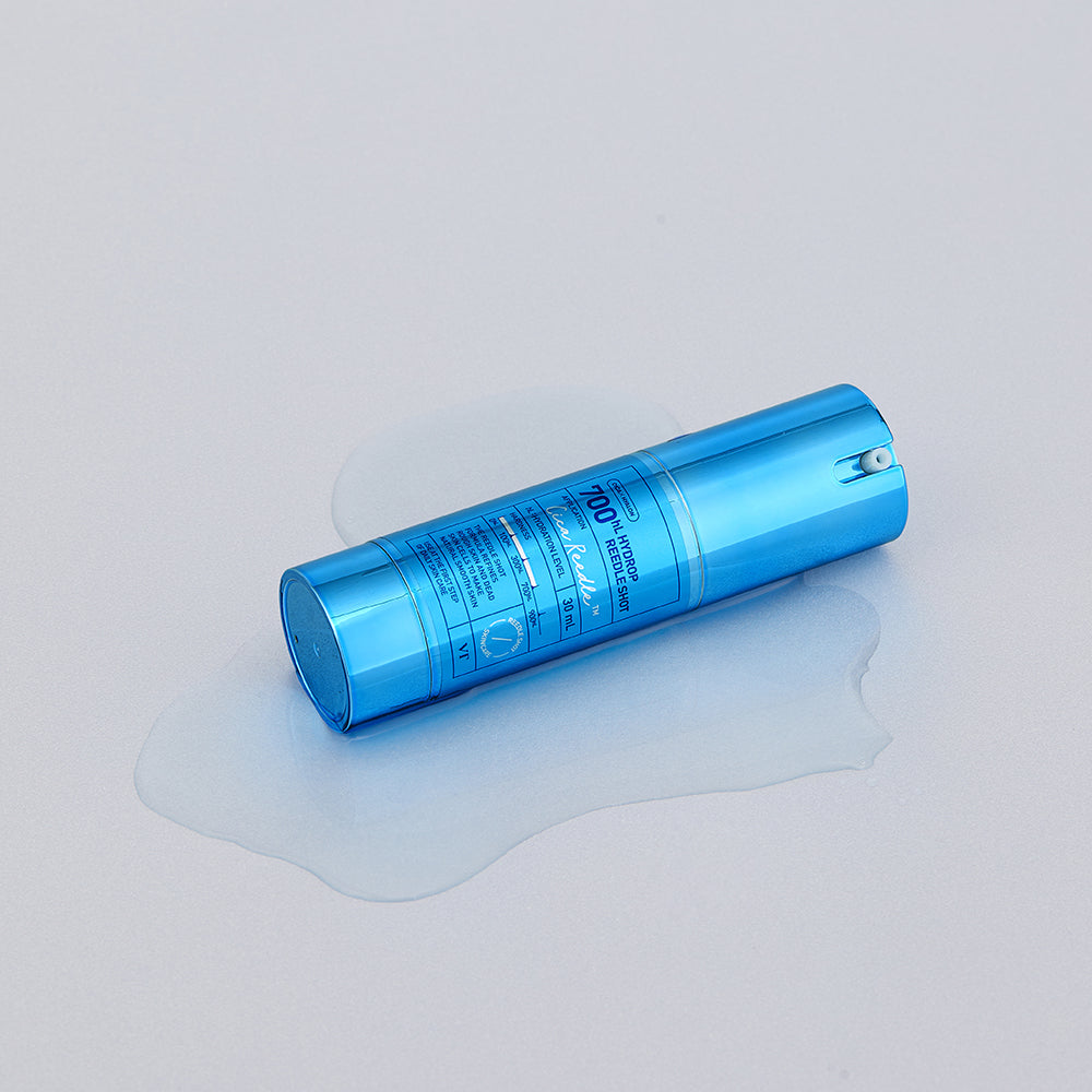 VT COSMETICS Hydrop Reedle Shot 700 - Gesichtsserum mit Hyaluronsäure und Centella Asiatica, das zur Hydratation von stark dehydrierter Haut beiträgt und die Hautprallheit erhält - 30 ml