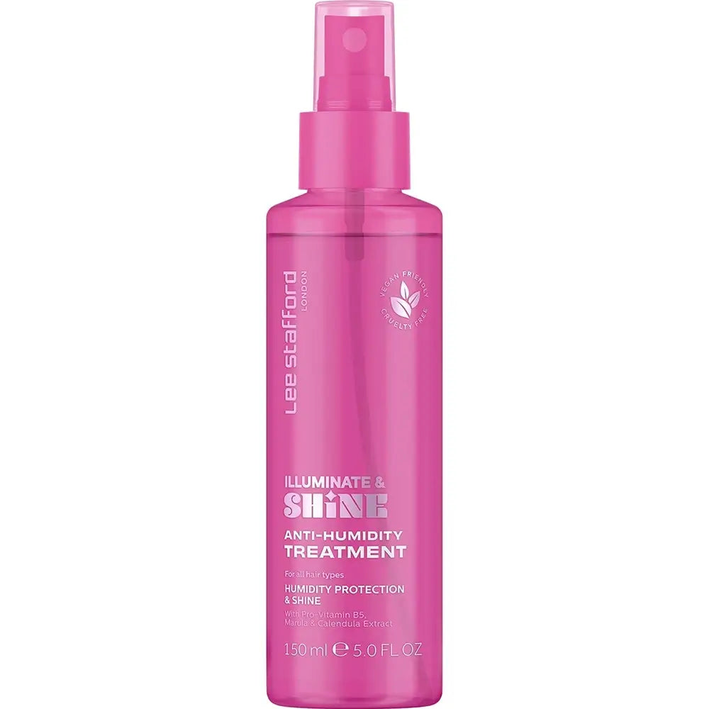 LEE STAFFORD Illuminate & Shine Anti-Umiditate Tratament - spray pentru păr formulat cu Pro-Vitamina B5 (Pantenol) și extract de Marula, care contribuie la hidratarea părului și la menținerea aspectului neted - 150 ml