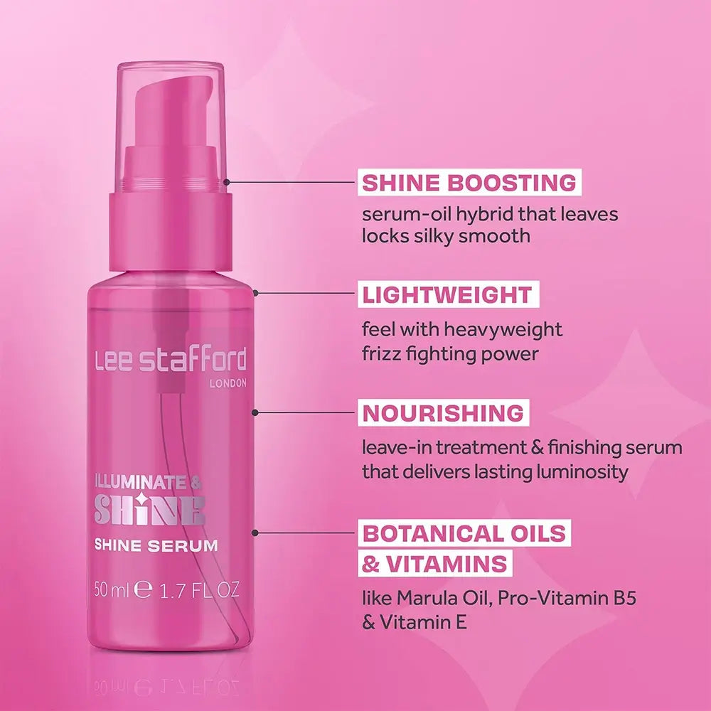 LEE STAFFORD Illuminate & Shine Serum - Serum mit Marulaöl und Vitamin E zur Glättung und für strahlendes Haar - 50 ml