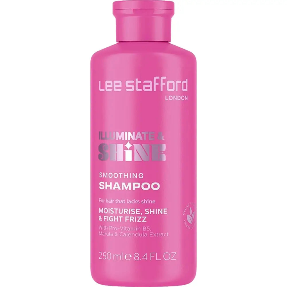 LEE STAFFORD Illuminate & Shine Glättendes Shampoo - Shampoo mit Pro-Vitamin B5 und Marula-Öl, reinigt sanft glanzloses oder krauses Haar und sorgt für seidiges, ultra-glänzendes Aussehen - 250 ml
