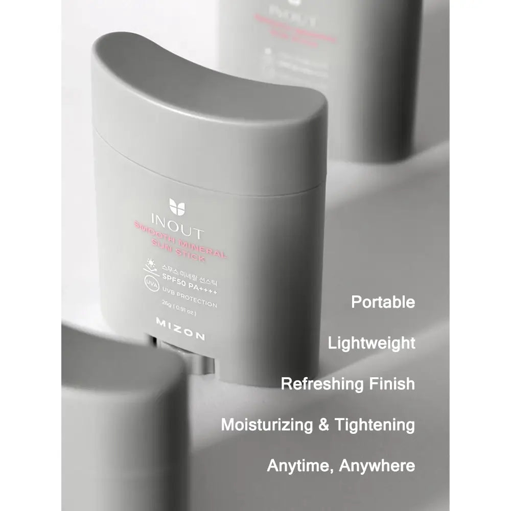 MIZON Inout Smooth Mineral Sun Stick SPF50 PA++++ - Stick für Gesicht und Körper mit Zinkoxid und Hyaluronsäure zum Schutz vor UVA- und UVB-Strahlen und zur Aufrechterhaltung der Feuchtigkeit - 26 g