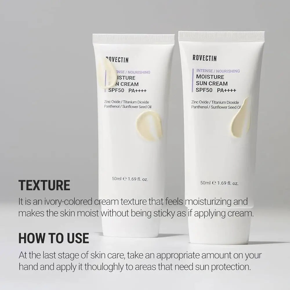ROVECTIN Intense Moisture Sun LSF50 PA++++ - Gesichtscreme mit Panthenol (Vitamin B5) und Tocopherol (Vitamin E) für Sonnenschutz und Hautfeuchtigkeit - 50 ml