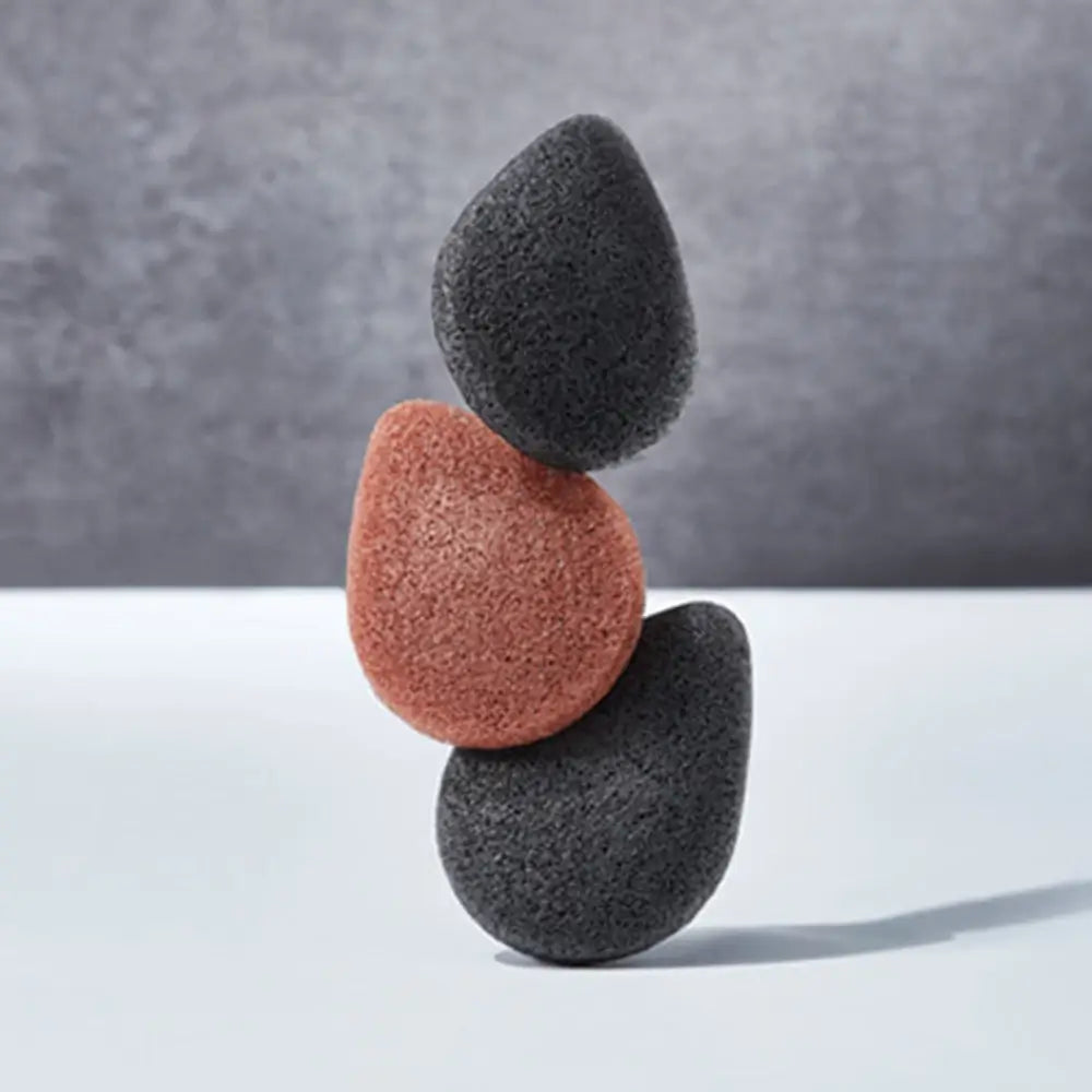 PURITO JEJU Vulkanischer Schlamm Konjac - Gesichtsschwamm mit Teufelzunge Konjac Gelee und vulkanischem Pulver zur Hautreinigung