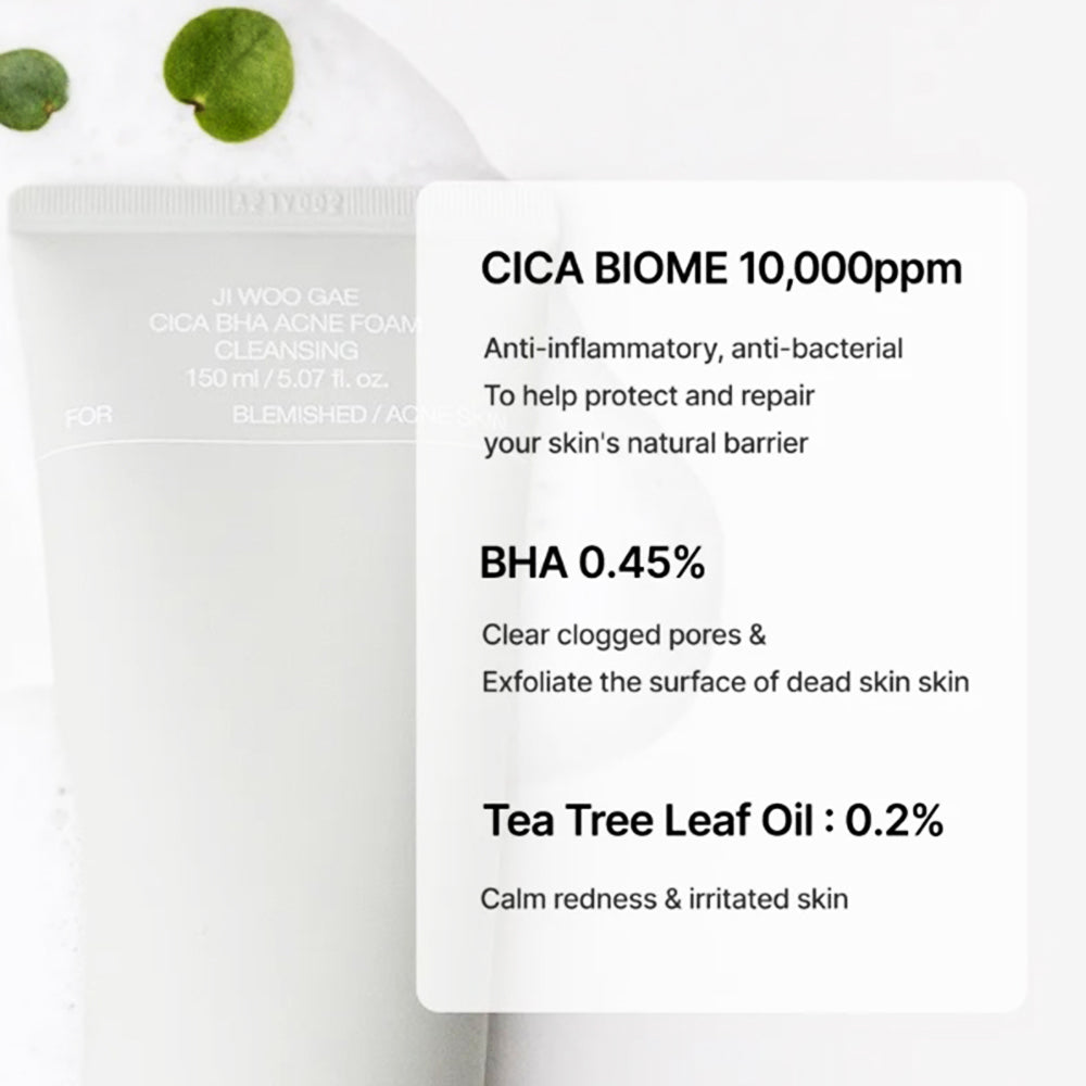 CELIMAX Ji Woo Gae Cica BHA Akne-Schaumreiniger, 150 ml