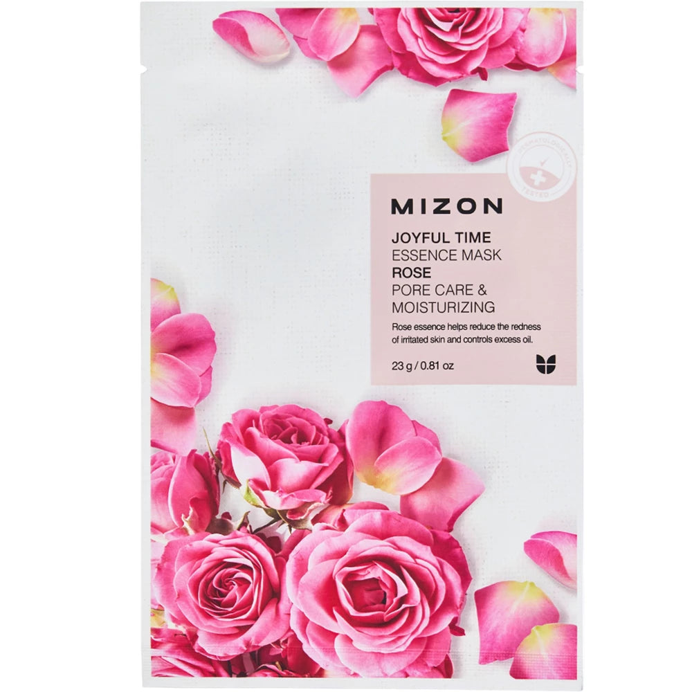 MIZON Joyful Time Essence Mask Rose - Gesichtsmaske mit Rosenwasser und Hyaluronsäure