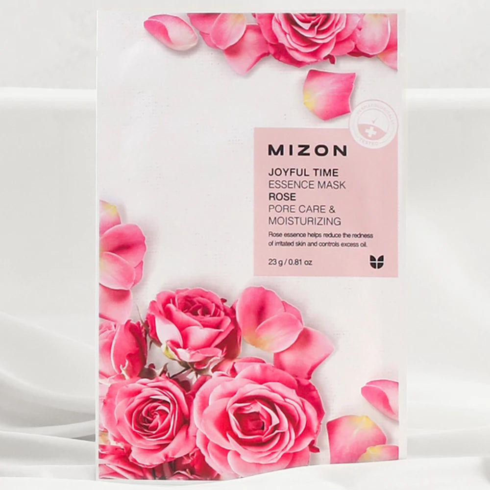 MIZON Joyful Time Essence Mask Rose - Gesichtsmaske mit Rosenwasser und Hyaluronsäure