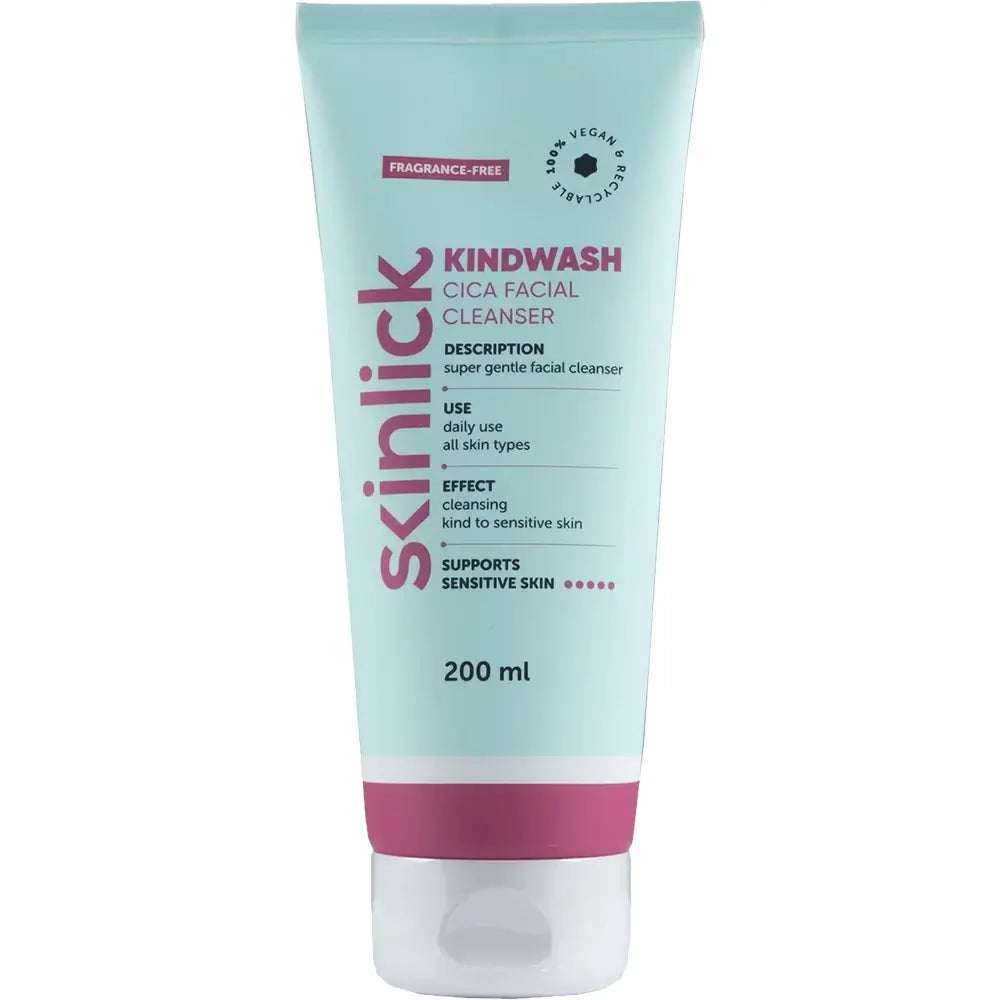SKINLICK Kindwash Cica Gesichtsreiniger - Reinigungsgel mit Glycerin und Centella Asiatica Blattextrakt, das zu einer nahrhaften und beruhigenden Hautreinigung beiträgt und deren Gleichgewicht aufrechterhält - 200 ml