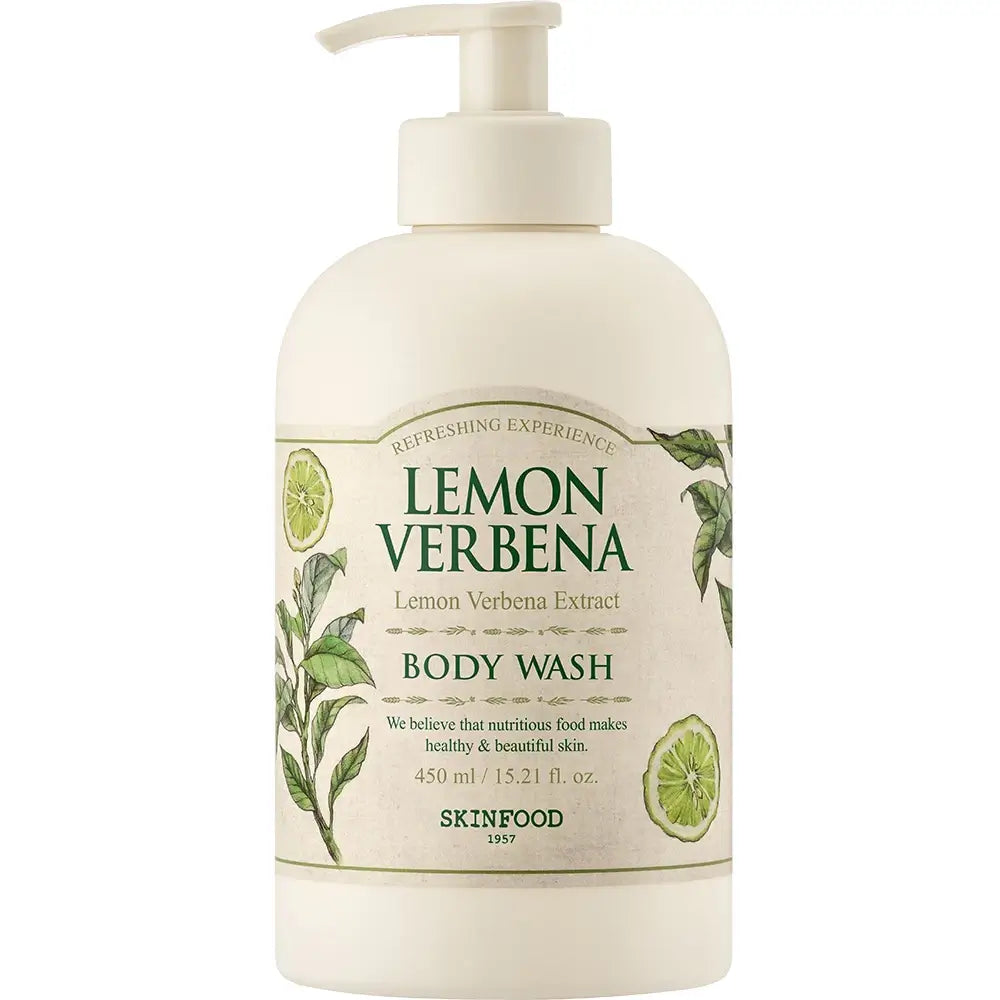 SKINFOOD Zitronenverbene Aufmunterndes Duschgel mit natürlichem Extrakt - Sanfte Reinigung und intensive Feuchtigkeitsversorgung, 450 ml