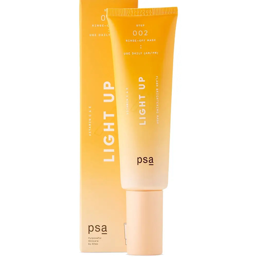 PSA Light Up - Aufhellende Gesichtsmaske mit Hyaluronsäure und L-Ascorbinsäure zur Reduzierung von fahlem Hautbild und zur Aufrechterhaltung des Feuchtigkeitsgehalts - 50 ml