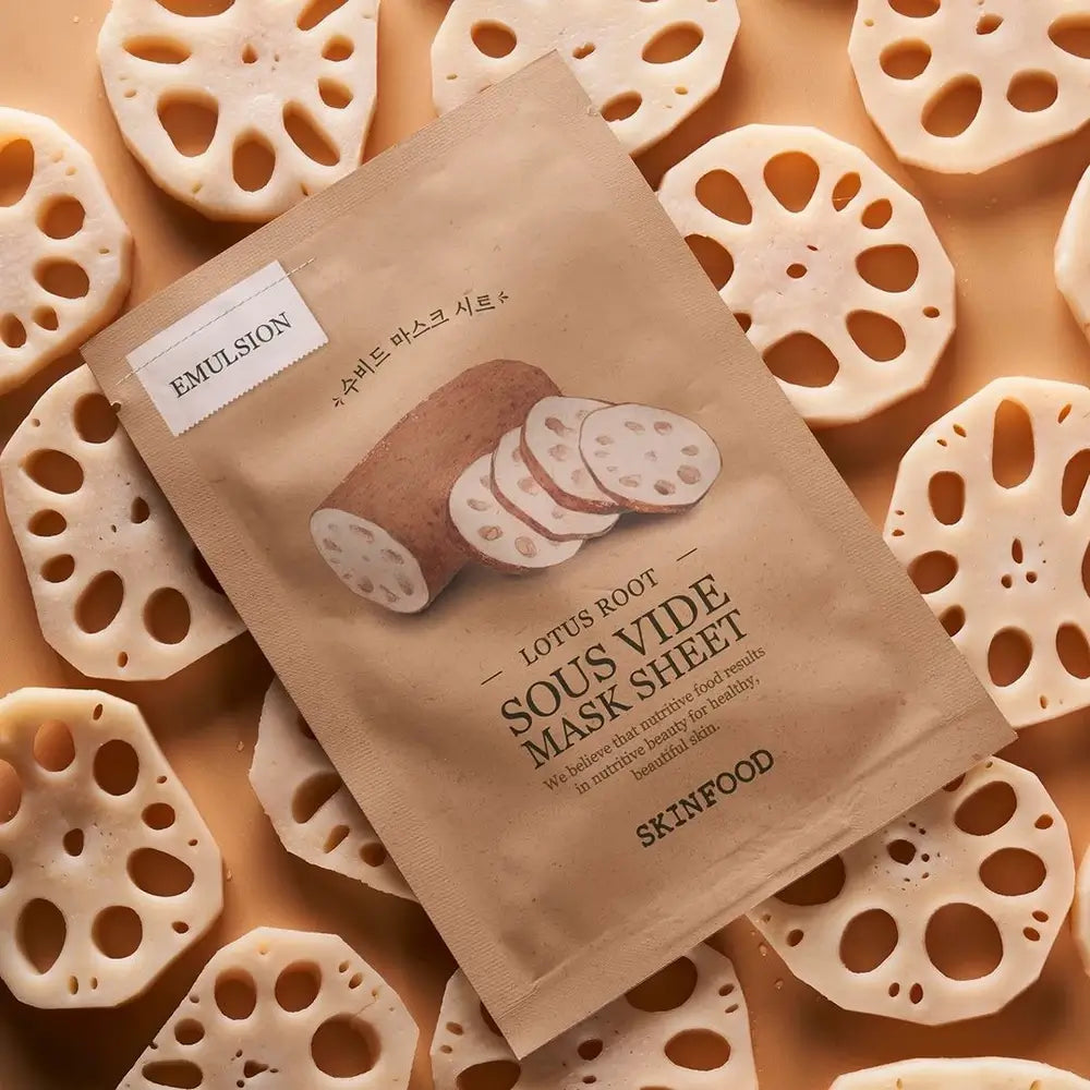 SKINFOOD Lotus Root Maske Tuch - Festigkeit und intensive Feuchtigkeitsversorgung für revitalisierte Haut, 20 g