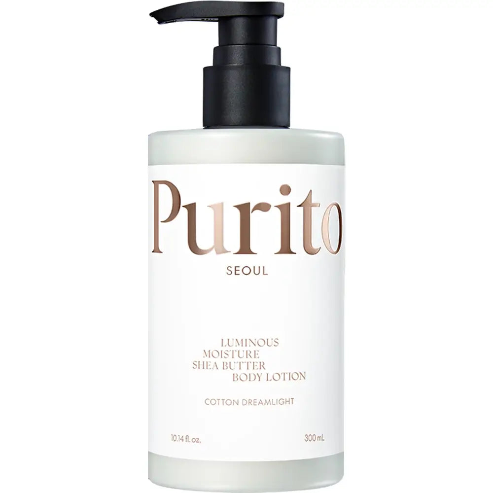 PURITO Luminous Moisture Shea Butter - Körperlotion angereichert mit fermentierter Sheabutter und Kameliensamenöl, für Hautfeuchtigkeit und Komfort - 300 ml