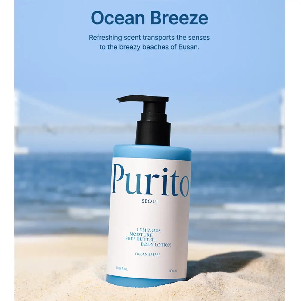 PURITO Luminous Moisture Shea Butter - Körperlotion mit fermentierter Sheabutter und Kameliensamenöl, für Hautfeuchtigkeit und Komfort - 300 ml