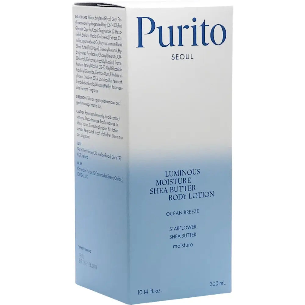 PURITO Luminous Moisture Shea Butter - Körperlotion mit fermentierter Sheabutter und Kameliensamenöl, für Hautfeuchtigkeit und Komfort - 300 ml