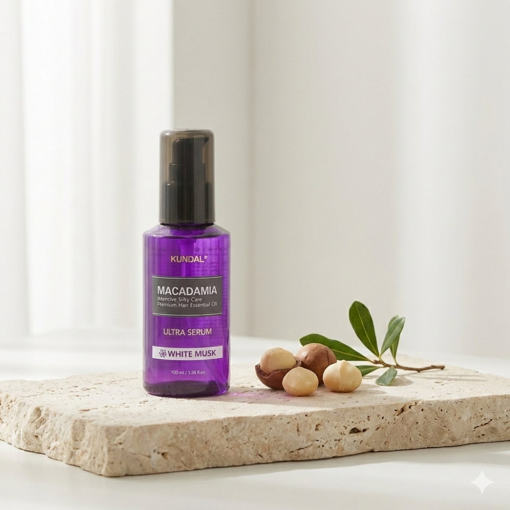 KUNDAL Macadamia Haarserum - Serum formuliert mit Macadamia-Kernöl und Arganöl, das zur Haarbefeuchtung, Glättung und Glanz beiträgt - 100 ml