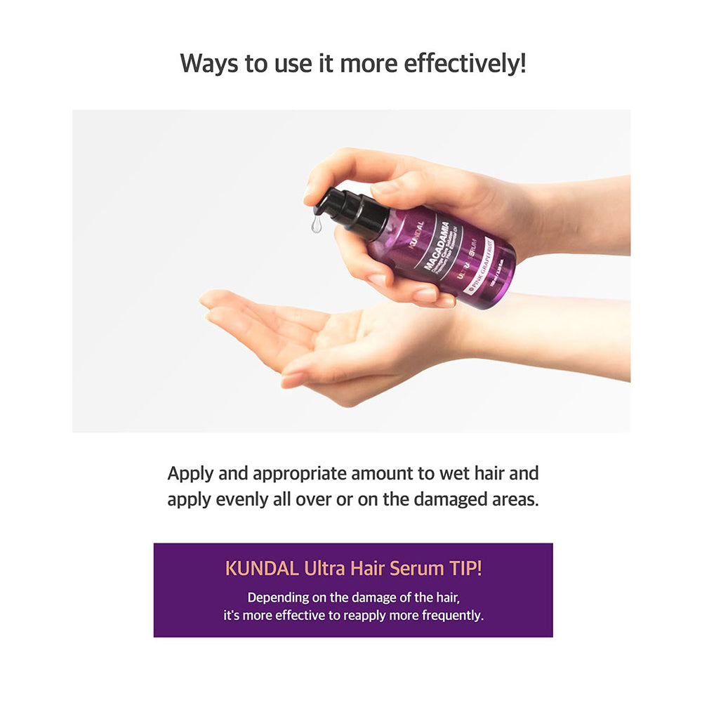 KUNDAL Macadamia Haarserum - Serum formuliert mit Macadamia-Kernöl und Arganöl, das zur Haarbefeuchtung, Glättung und Glanz beiträgt - 100 ml