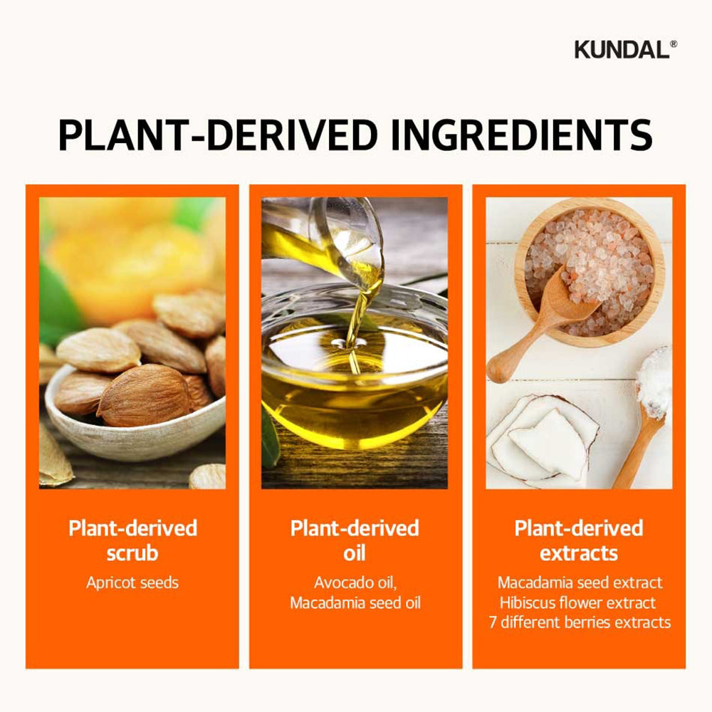 KUNDAL Macadamia & Zucker Körperpeeling - Peeling für den Körper, formuliert mit Zucker und Macadamiaöl, das zur Entfernung abgestorbener Hautzellen beiträgt und den Hautkomfort aufrechterhält - 550 g