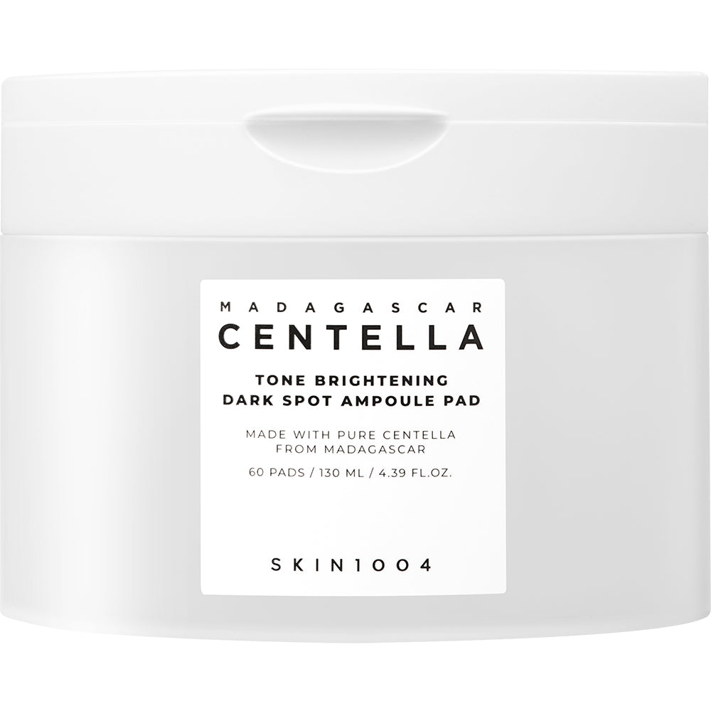 SKIN1004 Madagascar Centella Tone Brightening Dark Spot Ampoule Pad - Toner für das Gesicht mit 5% Niacinamid und reinem Vitamin C, für die Pflege von Pigmentflecken, Aknenarben und ungleichmäßigem Hautton - 60 Stück