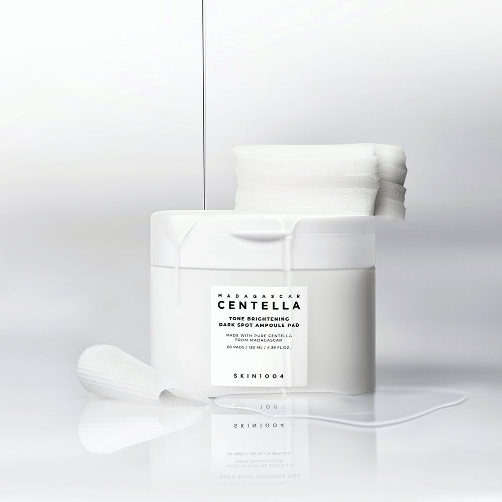 SKIN1004 Madagascar Centella Tone Brightening Dark Spot Ampoule Pad - Toner für das Gesicht mit 5% Niacinamid und reinem Vitamin C, für die Pflege von Pigmentflecken, Aknenarben und ungleichmäßigem Hautton - 60 Stück