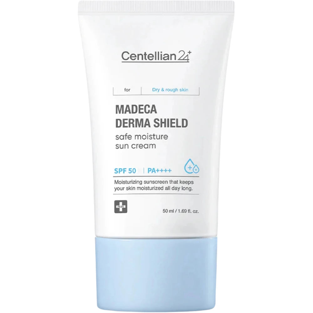 CENTELLIAN24 Madeca Derma Shield Safe Moisture Sonnencreme LSF50 PA++++ - Gesichtscreme formuliert mit TECA Titriertem Extrakt aus Centella Asiatica und Hyaluronsäure, die zur Beruhigung von Reizungen und zur Aufrechterhaltung der Hautfeuchtigkeit beitragen - 50 ml