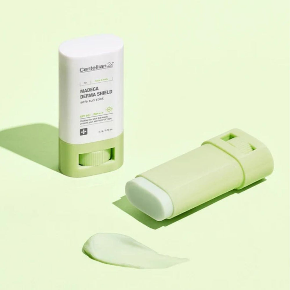 CENTELLIAN24 Madeca Derma Shield Safe Sun Stick LSF50+ PA++++ - Gesichtsstick mit Centella Asiatica (TECA) und Niacinamid, der Sonnenschutz SPF50+ PA++++ bietet und eine schnelle und gleichmäßige Anwendung im Laufe des Tages ermöglicht