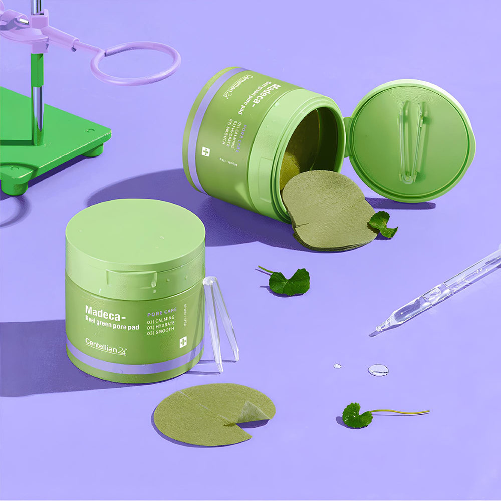 CENTELLIAN24 Madeca Real Green Pore Pad - Gesichts-Toner mit TECA und Niacinamid zur Beruhigung der Haut und Porenreinigung - 60 Stück