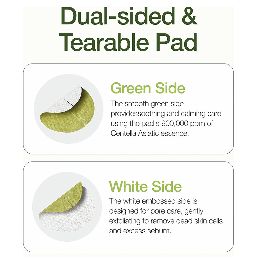 CENTELLIAN24 Madeca Real Green Pore Pad - Gesichts-Toner mit TECA und Niacinamid zur Beruhigung der Haut und Porenreinigung - 60 Stück