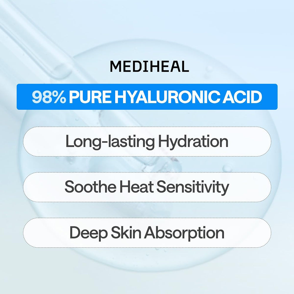 MEDIHEAL Hyaluronate Essential Sheet Mask Ultra Hydration - masca de fata tip servetel formulata cu acid hialuronic si pantenol, care contribuie la hidratarea pielii si la mentinerea barierei cutanate - 24 ml