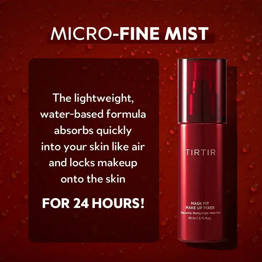 TIRTIR Mask Fit Make-Up Fixer - Fixierspray mit Centella Asiatica-Extrakt und wasserbasierter Formel, das hilft, das Make-up zu fixieren und ein ebenmäßiges Aussehen zu bewahren - 80 ml